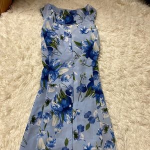 Vintage Blue Floral Dress